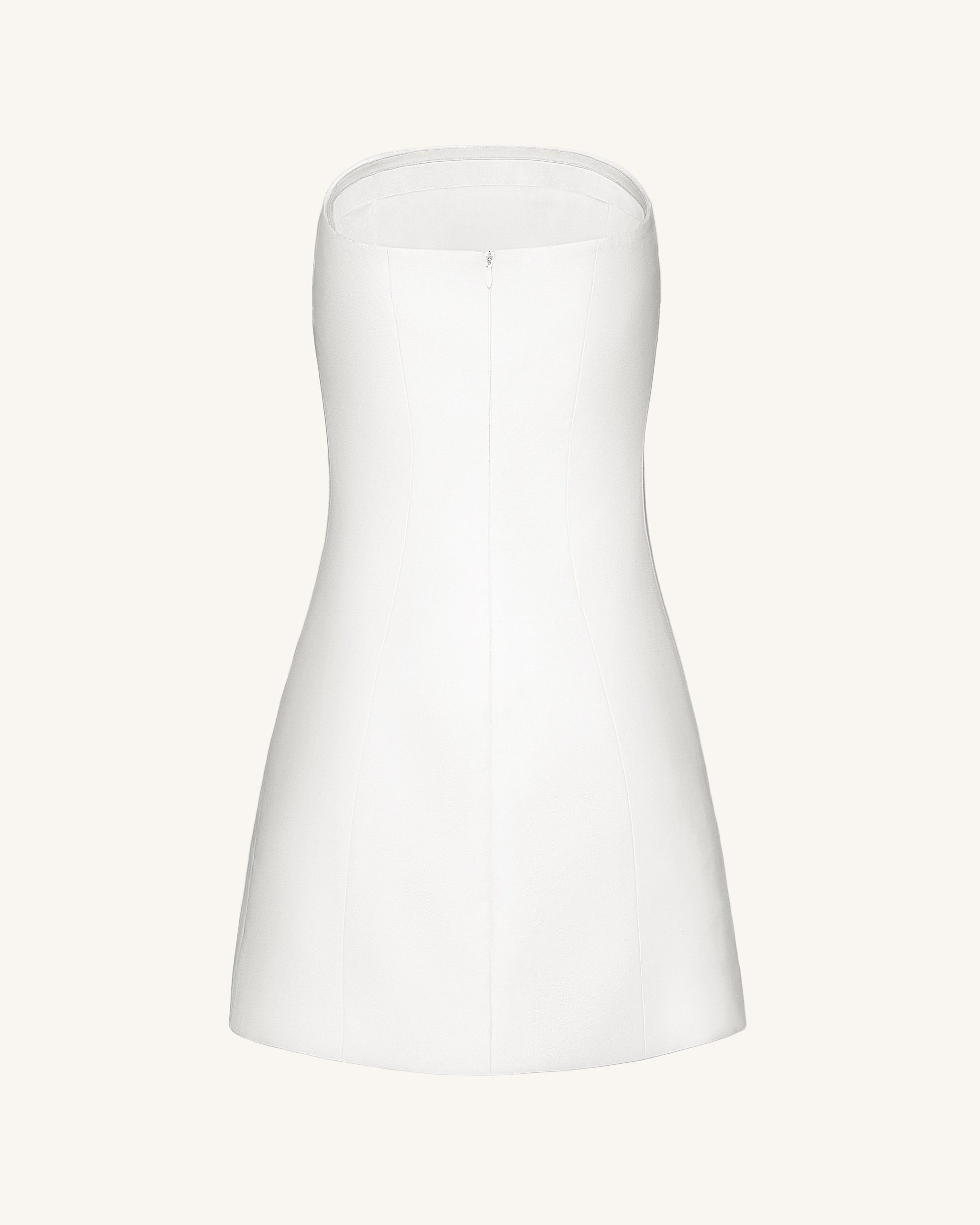 3D Vine Floral Strapless Mini Dress - White - Image 4