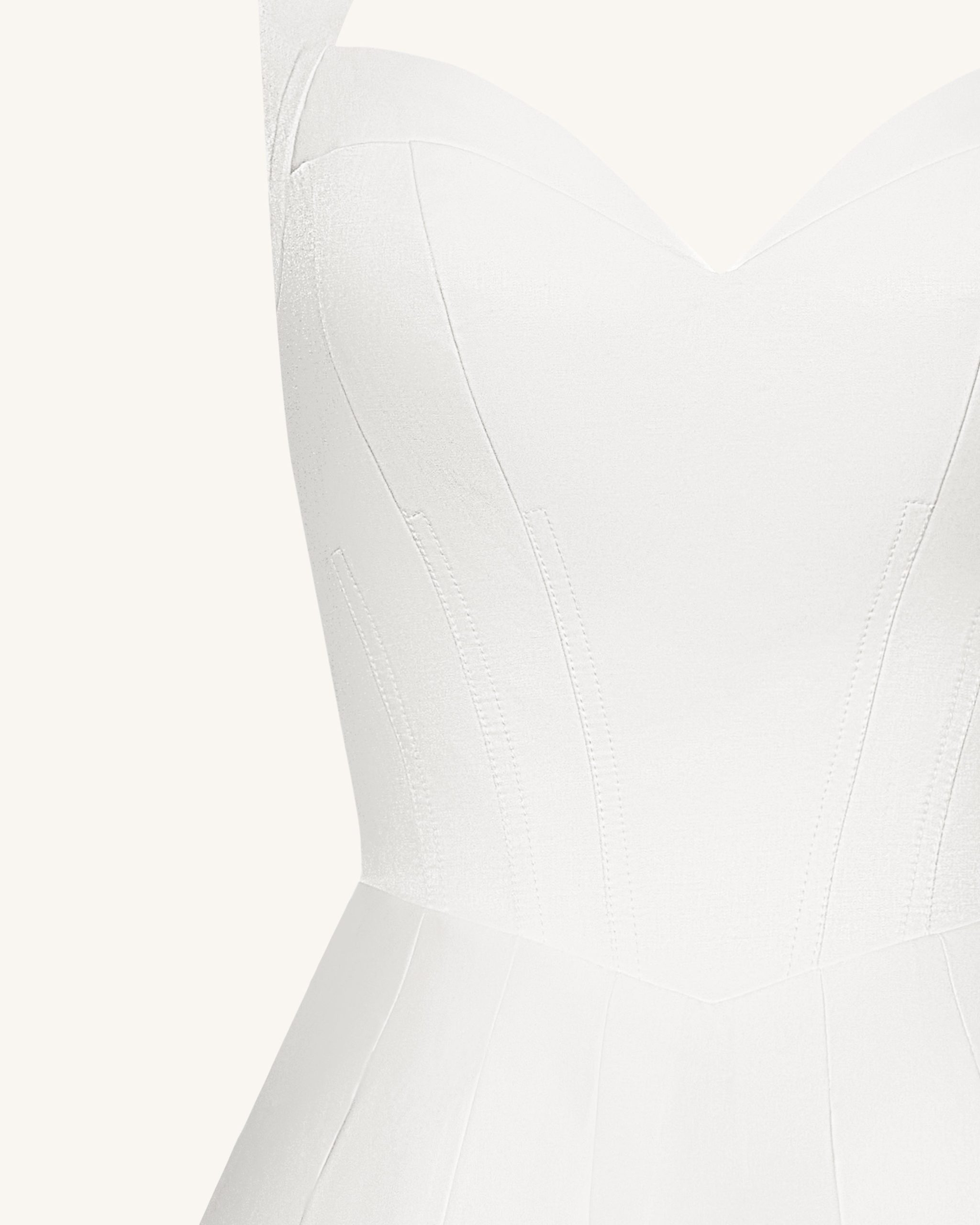 Pleated Bustier Halter Mini Dress - White - Image 7