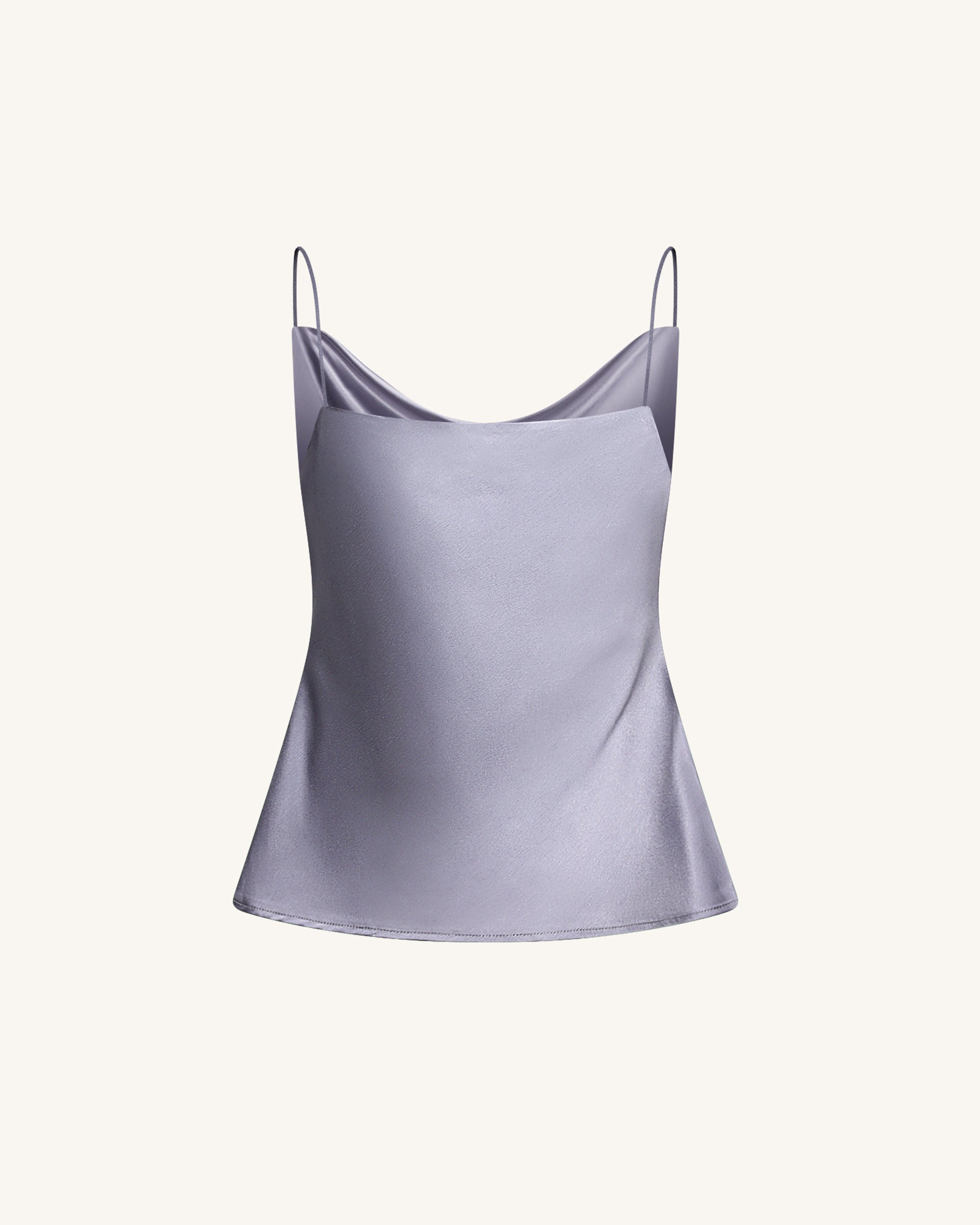 Liquid Satin Cowl Camisole - Silver - Image 5