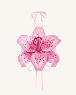 Alternative view of 3D Lily Halter Crop Top - Pink