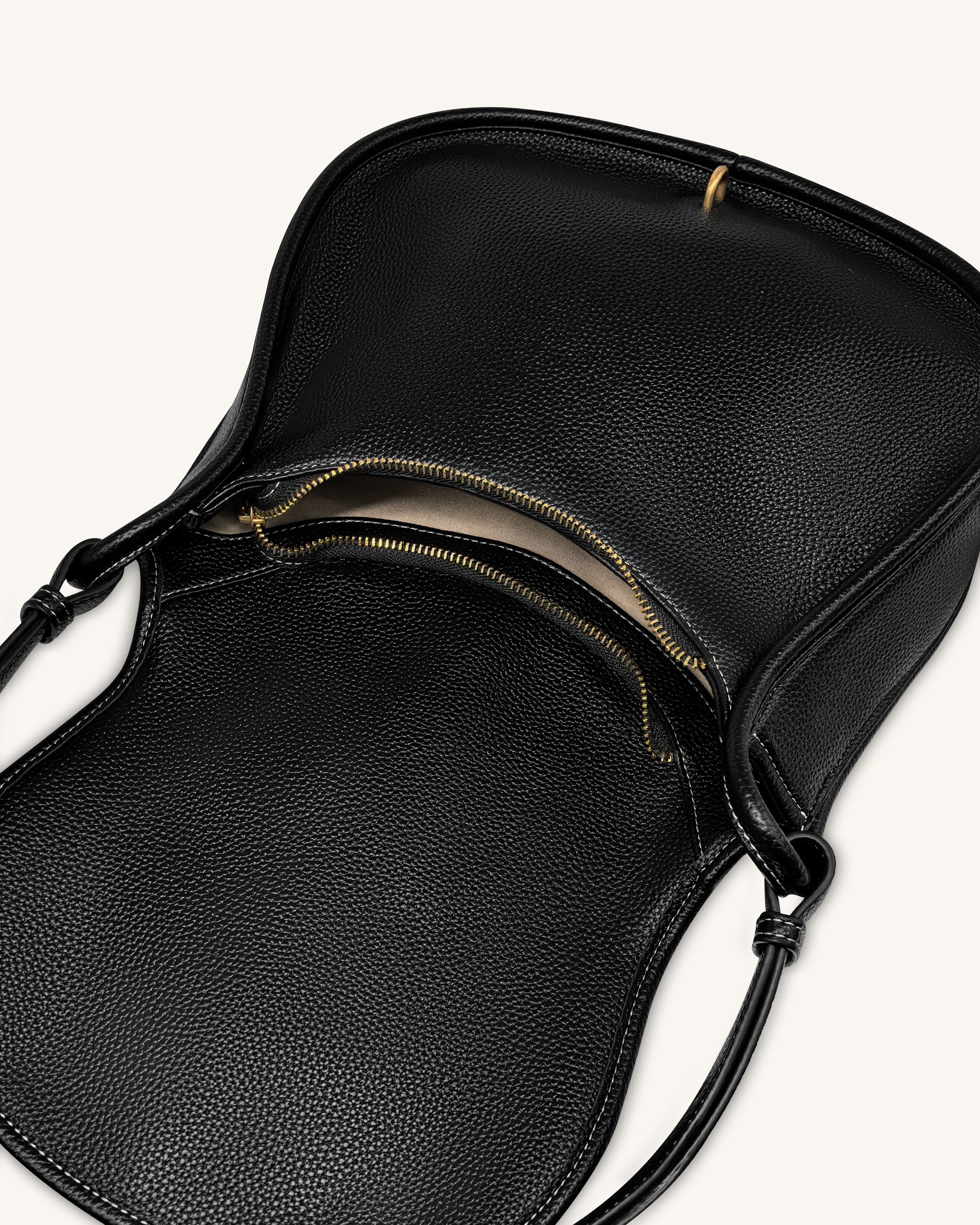 Arla Small Hobo Bag - Black Pebbled - Image 5
