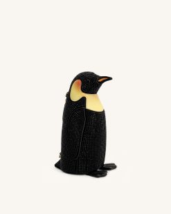Pia Penguin Artificial Crystal Crossbody Bag - Black