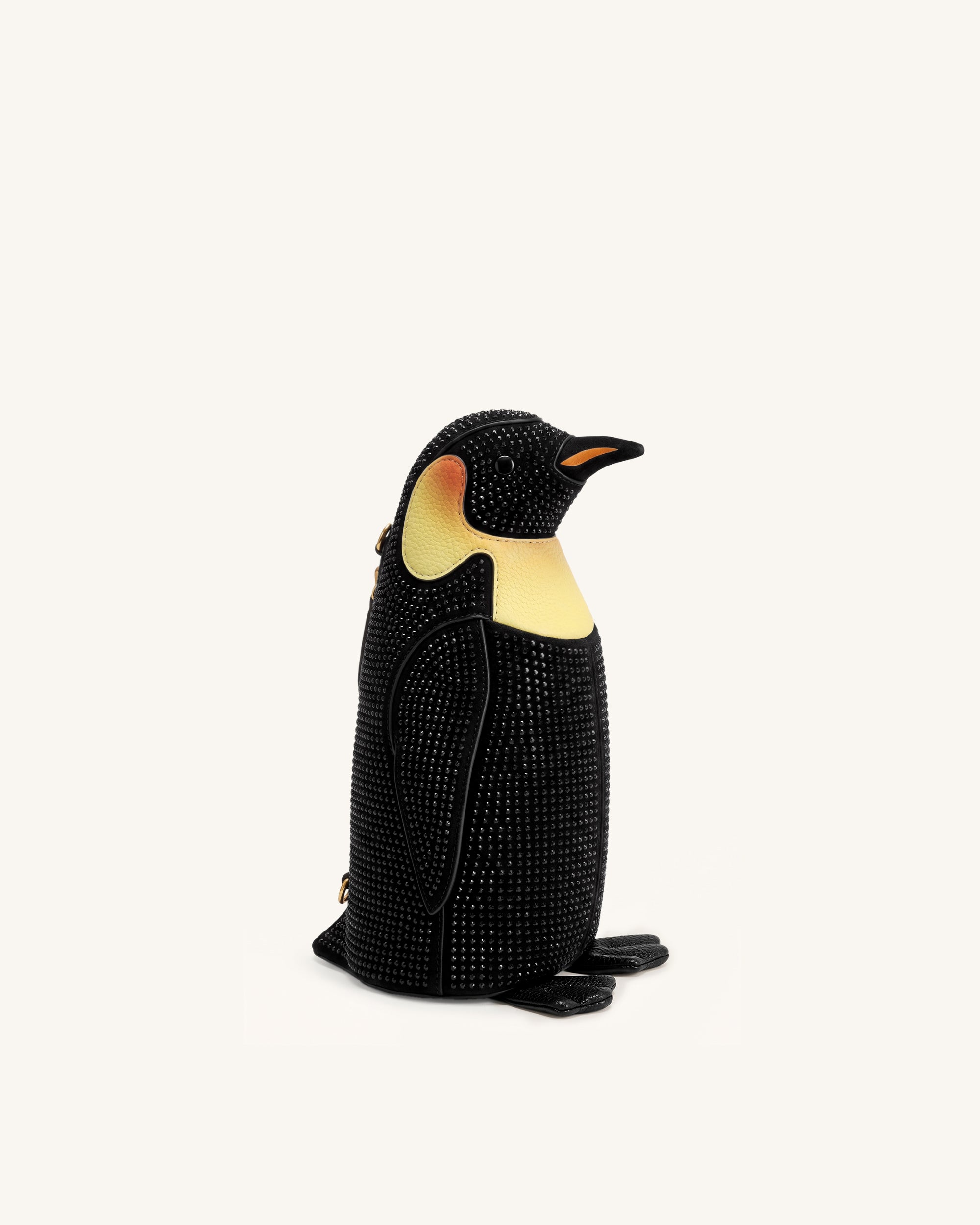 Pia Penguin Artificial Crystal Crossbody Bag - Black