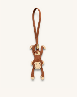 Hanging Monkey Bag Charm - Brown